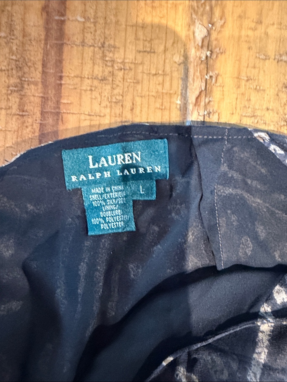 Lauren Ralph Lauren Black and Brown Asymmetrical Skirt 100% silk - Picture 4 of 4